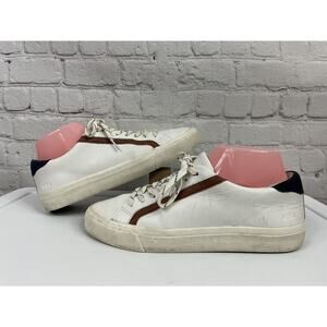 Madewell Sidewalk Low-Top Sneaker Leather Edition size 8 White & Brown